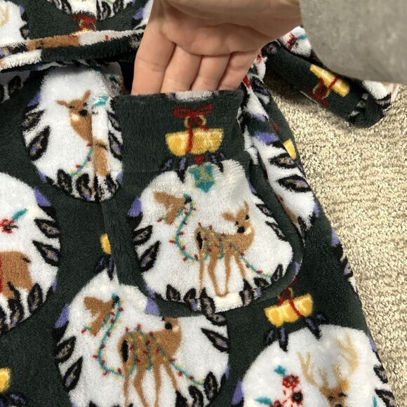 Vera Bradley Holiday Womens Sm Med Bathrobe Hooded Reindeer Christmas Ornaments - Picture 5 of 7